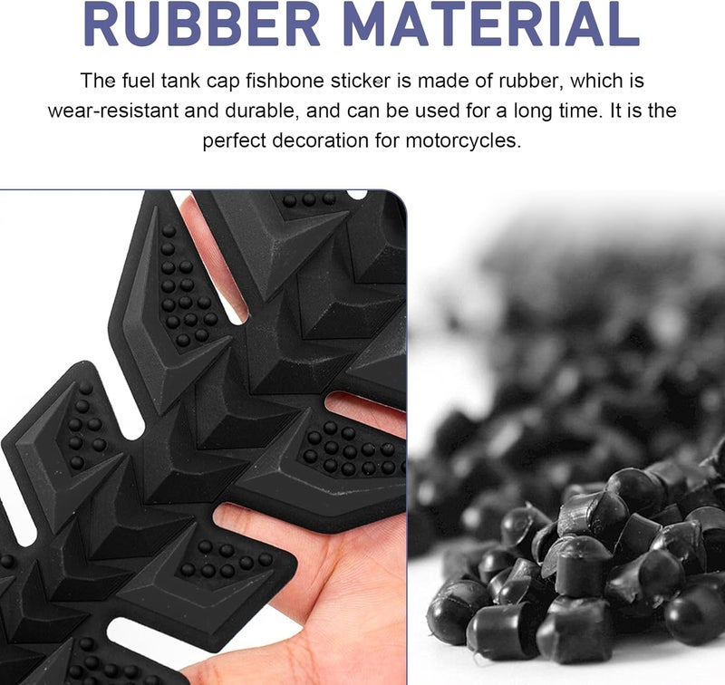 Arwrilt 3D Motorcycle Tank Pad, Anti-slip Rubber Fishbone Tank Protector Pad, Self-Adhesive Waterproof Gas Oil Fuel Tank Sticker, Universal Anti-Scratch Protector for Most Motorcycles (Black) - Image 4